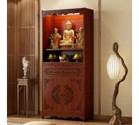 Table d'autel de méditation avec tiroir de rangement, armoire de sanctuaire bouddhiste chinois, table d'autel de prière personnelle, piédestal en bambou pour temples et maisons 70 cm/27,5 pouces