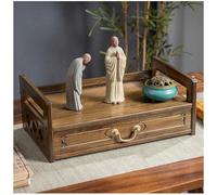 Table d'autel de Méditation avec Tiroir, Table de Puja pour la Maison, Table d'autel Spirituelle, Table Bouddhiste de Relaxation pour Prières, Espace Spirituel Personnel,Walnut,52*16.5cm/20.4*6.5in