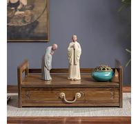 Table d'autel de méditation avec tiroirs, en bambou, idéale pour les pratiques bouddhistes et spiritualité, design compact pour un usage personnel
