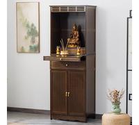 Table d'autel de méditation chinoise avec tiroir, table Puja à 2 niveaux pour prières et cultes, idéale pour les salons, les sanctuaires et les temples