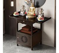 Table d'autel de méditation en bambou avec espace de rangement, armoire de niche Bouddha compacte pour petits espaces, table d'autel personnelle de style chinois