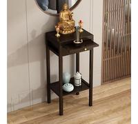 Table d'autel de méditation en bambou avec plateau coulissant pour petits espaces, 30 x 30 x 101 cm