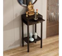 Table d'autel de méditation en bambou avec plateau coulissant pour petits espaces, 30 x 30 x 101 cm