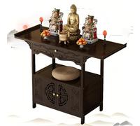 Table d'autel de méditation en Bambou avec Rangement - Niche pour Bouddha, Armoire Chinoise, Armoire d'autel Ouverte pour Espace Spirituel, 50cm 66cm 80cm 100cm(66cm/26in)