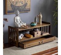 Table d'autel de méditation en bambou avec tiroir de rangement, table de prière spirituelle pour espace personnel, table à thé bouddhiste relaxante pour le culte et la divination