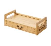 Table d'autel de méditation en bambou avec tiroir, petit sanctuaire Puja pour prières, support de prière bouddhiste de 52 cm, décoration d'espace spirituel, table de culte divinatoire (bois)