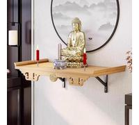 Table d'autel de méditation en bois, étagère murale de Bouddha, support de prière bouddhiste en bambou, table d'hommage d'encens