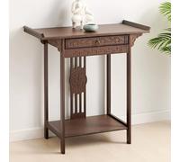 Table d'autel de méditation en bois massif pour sanctuaire de Bouddha, offre personnelle et table Puja, idéale pour statue de Guan Gong et présentoir d'encens