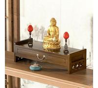 Table d'autel de méditation en bois, petit support de prière pour statues de Bouddha, idéale pour le salon, la chambre, le bureau, étagère spirituelle pour la pleine conscience et la réflexion