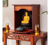Table d'autel de Méditation, Niche De Bouddha Chinois, Décoration De La Maison, pour la Relaxation, Prière, Salon, Chambre, Bureau(33 * 25 * 39cm/13 * 9.8 * 15.4in)