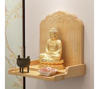 Table D'Autel De MéDitation, Sanctuaire Bouddhiste Parfaite, Table Bouddhiste De DéTente, for les Prières, la Divination, le Culte, l'espace Spirituel Personnel(Wood,36*30*30cm/14*12*12in)