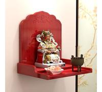Table D'Autel De MéDitation, Sanctuaire Bouddhiste Parfaite, Table Bouddhiste De DéTente, for les Prières, la Divination, le Culte, l'espace Spirituel Personnel(Red,36*30*30cm/14*12*12in)
