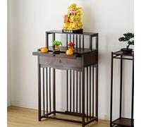 Table D'autel de Sanctuaire Chinois, Sanctuaire Domestique, des Tiroirs Rétractables, avec Un Grand Bureau, pour Offrir à la Maison, Prière et Encens(Brown,80 * 120cm/31.5 * 47.2in)