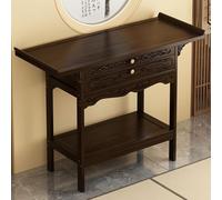 Table d'autel en bambou avec étagères et tiroirs, meuble de sanctuaire chinois pour maison, idéal pour exposer statues de Bouddha, méditation et prière domestique.(50X33X100CM/19.7X13X39.4IN)