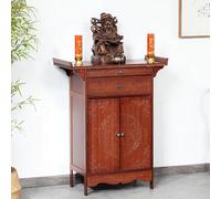 Table d'autel en bambou avec rangement et plaque de traction rétractable, armoire chinoise pour dieu de la richesse, table de méditation personnelle pour le salon et la chambre à coucher