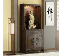 Table d'autel en bambou avec rangement - Meuble de niche de Bouddha chinois pour salon et petits espaces - Autel bouddhiste idéal pour la pratique spirituelle