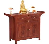 Table d'autel en bambou avec rangement, support personnel pour sanctuaire, table de méditation pour le salon, armoire bouddhiste chinoise