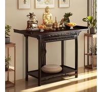 Table d'autel en Bambou avec tiroir - Armoire de méditation Vintage Chinoise pour la Maison, Le Studio de Yoga ou Le Salon de thé, pour Exposer Une Statue de Bouddha (39.4 * 15.75 * 39.4in)