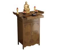 Table d'autel en bambou avec tiroir et porte d'armoire, bouddhiste chinois traditionnel offrant une niche pour la méditation et le culte à la maison