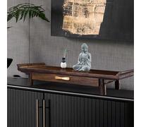 Table d'autel en bois massif avec plaque de traction rétractable, sanctuaire bouddhiste compact pour le jour des morts, polyvalente pour le salon, la chambre à coucher, le bureau