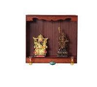 Table d'autel en Bois Massif for la prière et Le culte, Meuble de sanctuaire Bouddhiste Compact for la méditation, Table de Pooja for Un Usage Domestique(Rot,83cm)