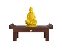 Table d'autel en Bois Massif for Statue de Bouddha, Support de Pooja surélevé avec tiroir de Rangement, Table de méditation for sanctuaire Domestique 15,7 x 19,7 x 23,6 Pouces(60cm)