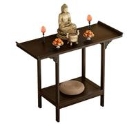 Table D'Autel MéDitation En Bambou Armoire D'Autel MéDitation Avec Tiroir Stratifié éPais Peut Supporter Environ 100 Kg Convient pour Le Salon La Chambre à Coucher Le Bureau 50x33cm-No drawers