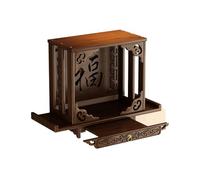 Table d'autel Murale avec Plateau Coulissant, Petite étagère de méditation en Bois for décoration de Statue, piédestal Artisanal Antique, Design Feng Shui(39 * 26 * 47CM/15 * 10 * 18IN)