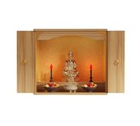 Table d'autel Murale en Bois for sanctuaire de Bouddha, étagère d'offrande de méditation Chinoise avec Support Triangulaire for Le culte à Domicile(Yellow,40cm)