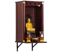 Table D'autel Murale pour La Maison Support De Prière en Bambou Artisanal pour Bouddha, Sanctuaire, Statue, Brûle-encens, Méditation, Spiritualité, Décoration De Temple(35CM/13.77")