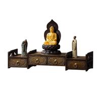 Table d'autel personnelle avec rangement, petite table de méditation, support en bambou pour prières bouddhistes et divination