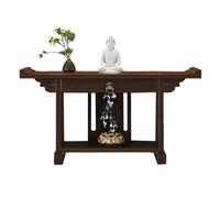 Table d'autel personnelle : Bureau de méditation avec niche Bouddha et rangement dissimulé pour prières, divination, culte et présentation de pots, plantes et livres(60*25*28cm/24*10*11in)