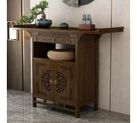Table d'autel pour ancêtres, table de méditation en bambou avec cabinet de rangement, table de prière Sturdy Table debout offrant pour l'autel de Bouddha, finition noyer(80x40x100cm/31.5x15.7x39.3in)
