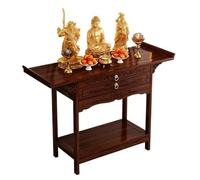 Table d'autel pour la méditation avec tiroir de rangement et étagère, bureau d'offrande chinoise, support de prière pour la maison, le salon ou le bureau