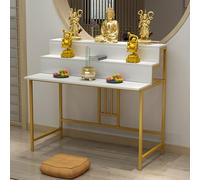 Table D'autel pour La, Petite Table D'autels pour La Méditation Spirituelle, Étagère Bouddhiste avec Étagère Coulissante, De Puja pour La Maison(White,80 * 66cm/31.5 * 26in)