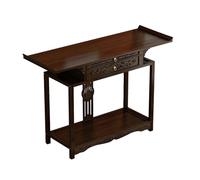 Table d'autel rétractable en Bois Massif avec Rangement, Meuble de prière, Banc de méditation incliné for Salon, Bureau, Plusieurs Tailles, Marron(66cm)