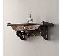 Table d'autel rétro table d'offrandes Avec ses tiroirs sculptés et ses poignées décoratives, une solution gain de place idéale pour les petits autels bouddhistes ou les salons de thé Ebony 50*30*20cm