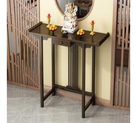 Table D'autel Spirituelle en Bambou,Petite Table D'Autel avec Rangement,Comprend Un Double Espace De Rangement Ouvert,pour Temples Et Maisons,pour Prières Divination(Walnut Color,80x30x80cm)