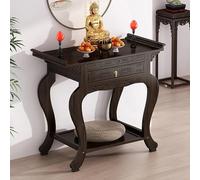 Table d'autel, Table de Méditation en Bois Massif, Niche De Bouddha Chinois, Forte Capacité De Charge, Sculpté à La Main, pour PrièRes, pour Salon, Salle à Manger, Thé, Décoration Intérieure(68*40*100