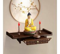 Table d'autel, Table De MéDitation Spirituelle, Sanctuaire De Prière Personnelle, Sculpté à La Main, pour Offrir à la Maison, Prière et Encens(66 * 26cm/26 * 10.2in)