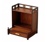Table d'autel Vitrine orientale en bois massif avec étagère d'autel tiroir