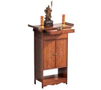 Table D'autels Bouddhiste avec Plateau Coulissant Étagère D'autels Robuste et Stable Armoire Sanctuaire de Bouddha pour Maison, Bureau, Temple, Salle Ancestrale(Natural,100x40x120cm)