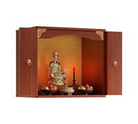 Table D'autels de Bouddha Murale pour Espace Sacré Étagère D'autels avec ou sans Porte Table de Méditation pour Le Culte à Domicile, Les Prières(Multi-Colored,60x40x60.1cm)