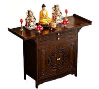 Table d'autels en Bois sculpté Style Chinois Traditionnel avec tiroir Matériau renforcé Table d'offrandes pour à la Maison Armoire d'autels ancestral pour Salon(15.74 * 47.24 * 39.37in)