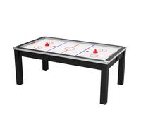 De Faugères Air Hockey Toronto 7 pieds convertible table à manger 8 pers noir grainé surface blanche