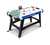 SereneLife Air Hockey- Air hockey table de 147 cm avec Moteur Puissant, Tableau de Bord Numérique à LED, Distributeur de Palets et Accessoires Complets, Bleu