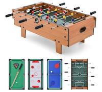 COSTWAY Baby-foot 4 en 1 : Football, Tennis de Table, Hockey, Billard Table Multi-Jeux Gain de Place 81,5 x 43 x 24 cm