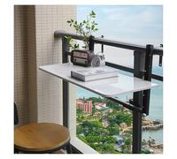 Table de Balcon à Hauteur réglable - Table de Bar Pliante pour Jardin, terrasse et Promenade, Table Suspendue multifonctionnelle (100 x 35 cm)