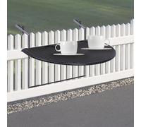 Étagère latérale de table de balcon de haute qualité aspect rotin acier noir pliable