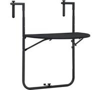 vidaXL Table de balcon Noir 60x64x83,5 cm Plastique Aspect de rotin 47894